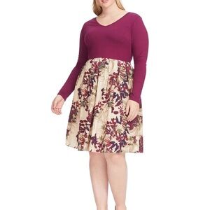 Eshakti multi burgundy twofer dress  size 24w